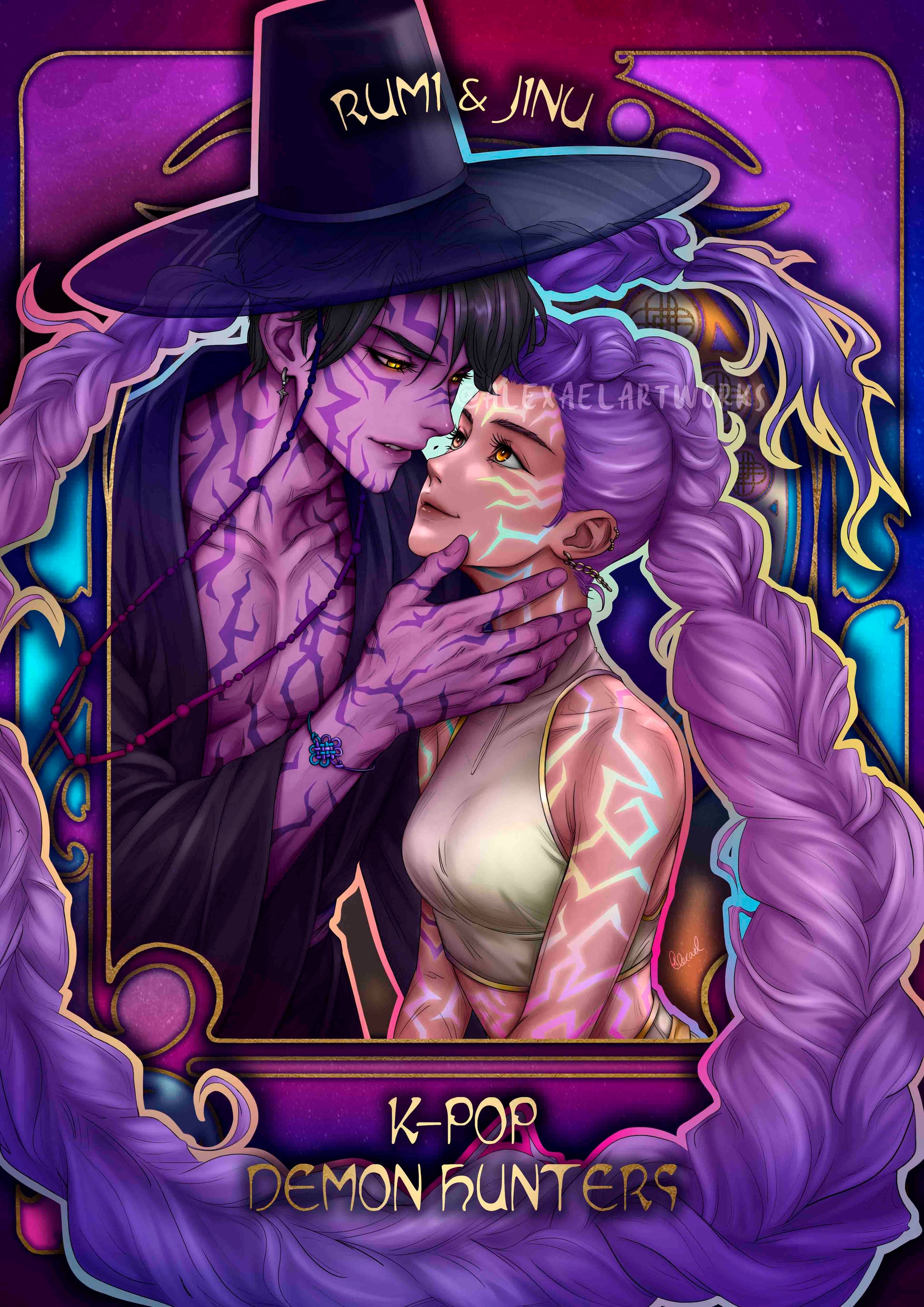HOLOGRAPHIC Sung Jin-woo in Art Nouveau style