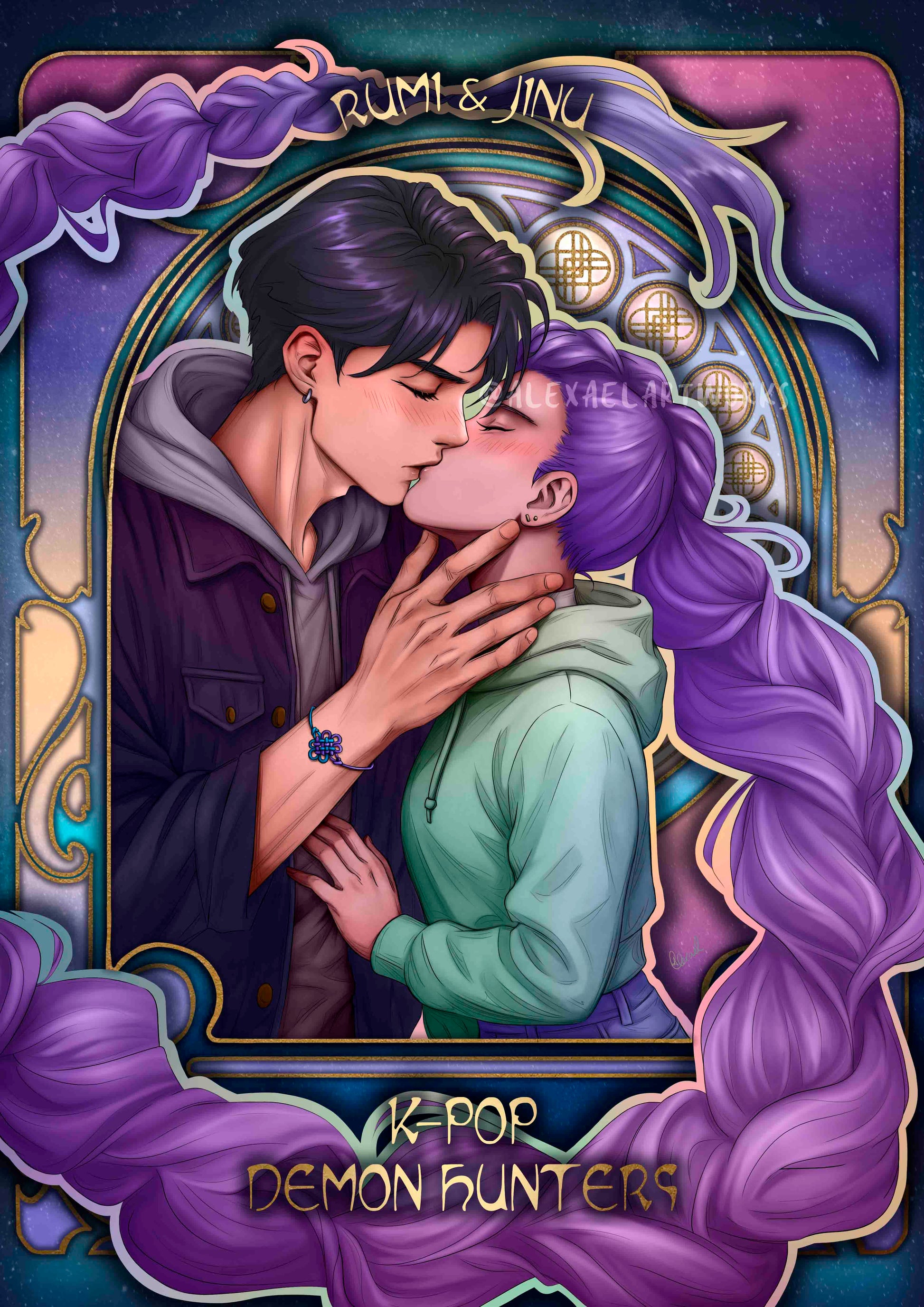 HOLOGRAPHIC Sung Jin-woo in Art Nouveau style