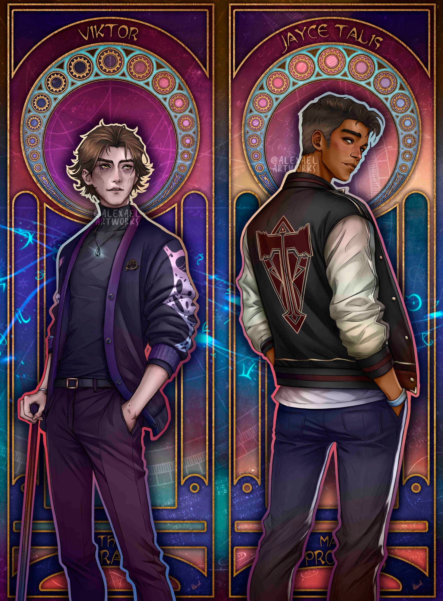 Jayce & Viktor Modern AU inspired by @stitch.spring.clothing collection