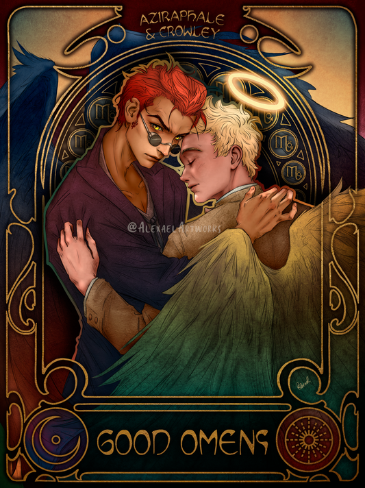 Good Omens in Art Nouveau style