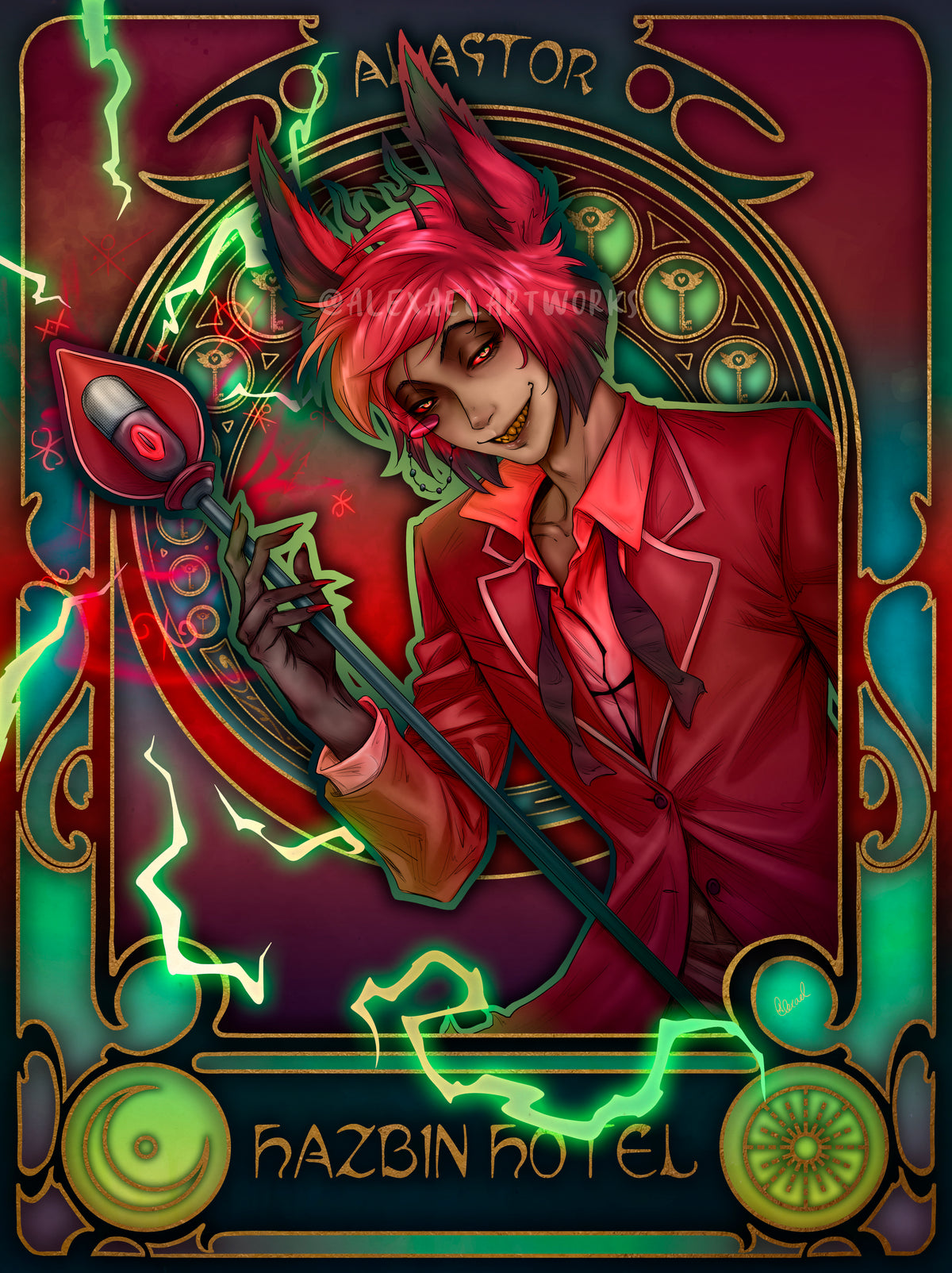 Alex Rochon Alistor Alastor in Art Nouveau style – Alexael Artworks