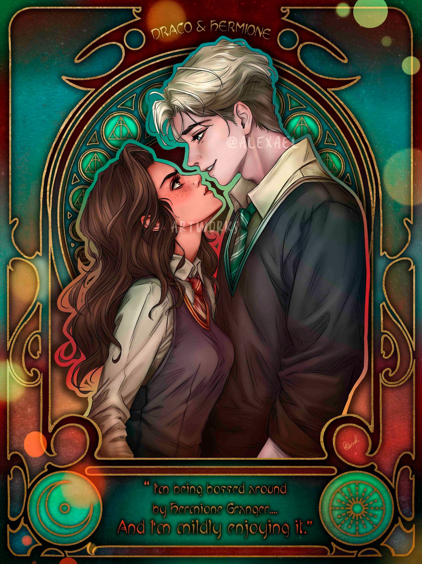 Draco & Hermione in Art Nouveau style