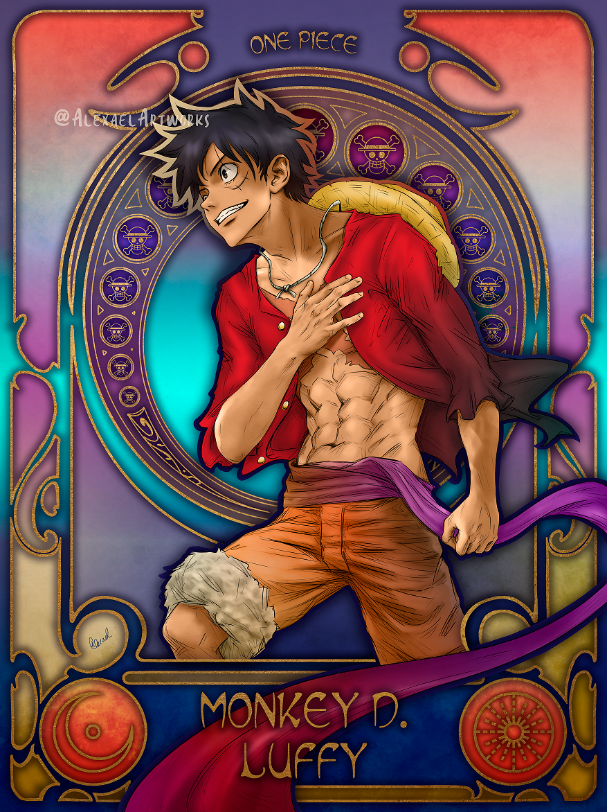 Luffy in Art Nouveau style – Alexael Artworks
