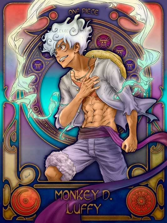 Luffy in Art Nouveau style