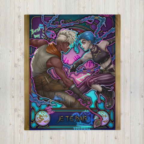 Ekko & Jinx in Art Nouveau style (Je te hais) ♥️ Fanart Blankets ~ Mantas Fanart