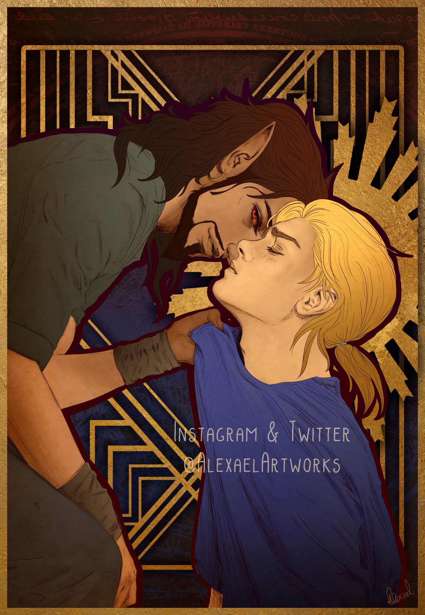 Wrathion &amp; Anduin in Art Deco style