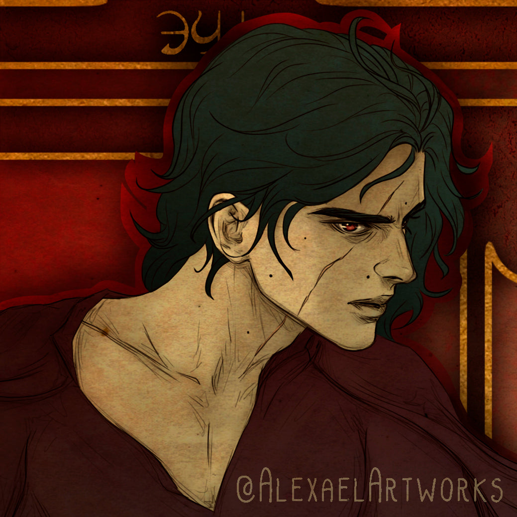 Rey & Kylo Ren in Art Nouveau style