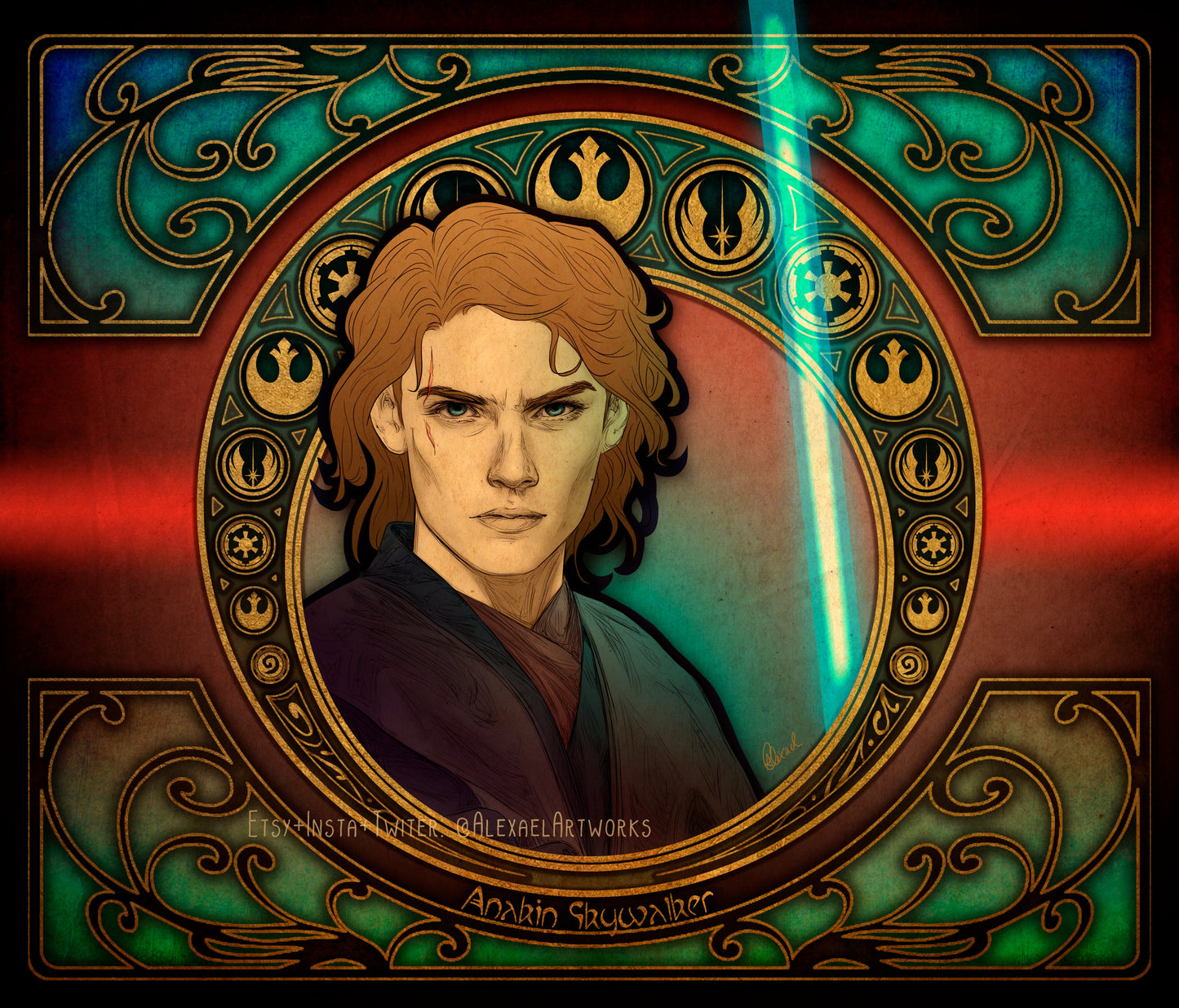 Anakin in Art Nouveau style