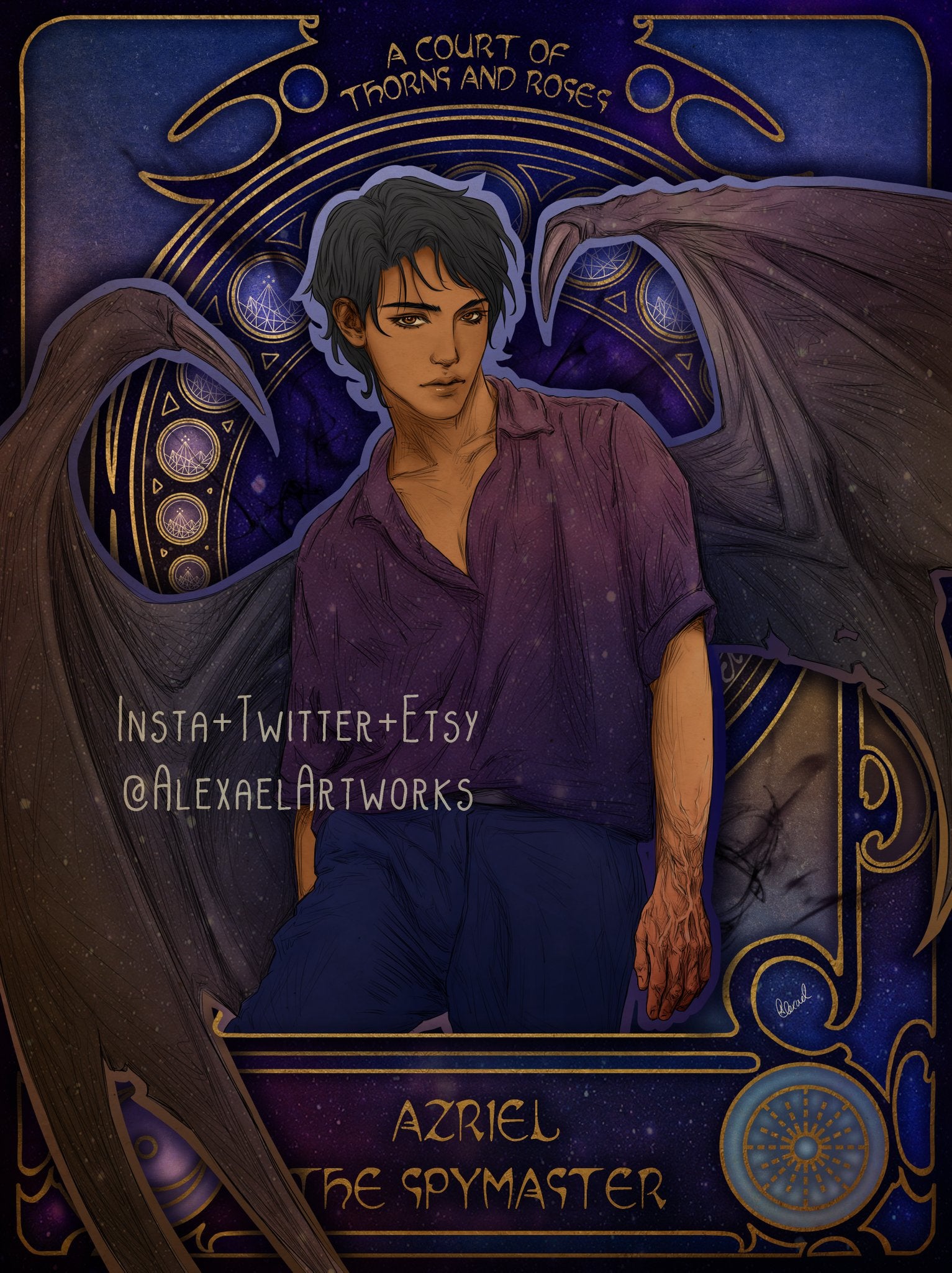 Azriel in Art Nouveau style – Alexael Artworks