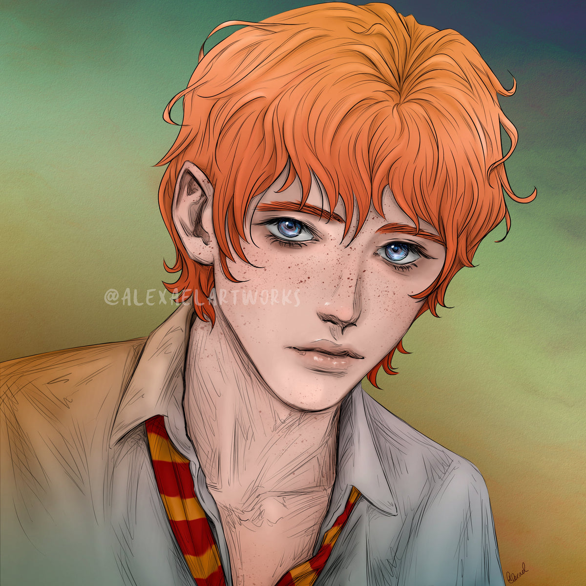 Ron Standing Ron (detailed close-up portrait) – Alexael Artworks