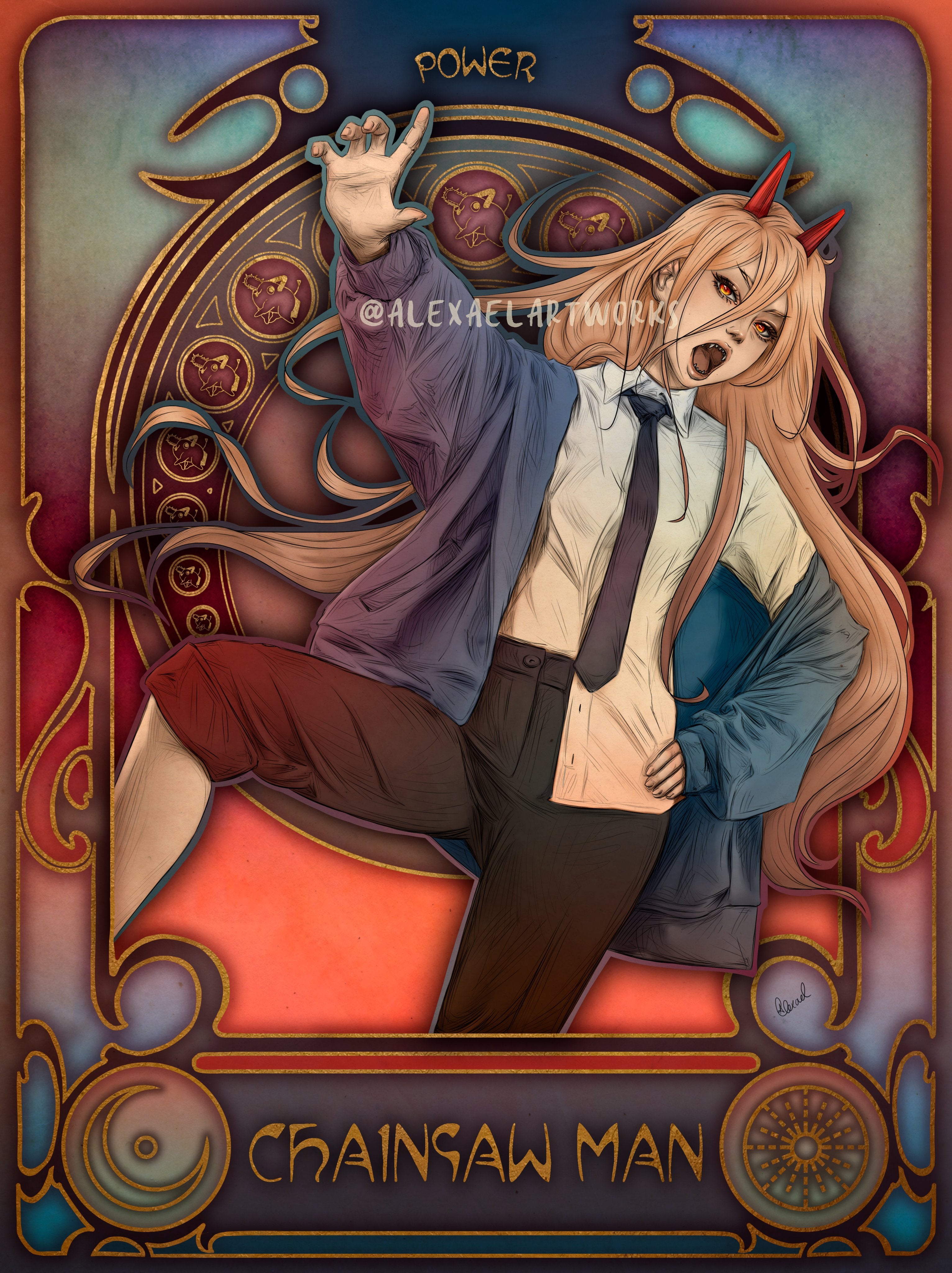 Luffy in Art Nouveau style – Alexael Artworks