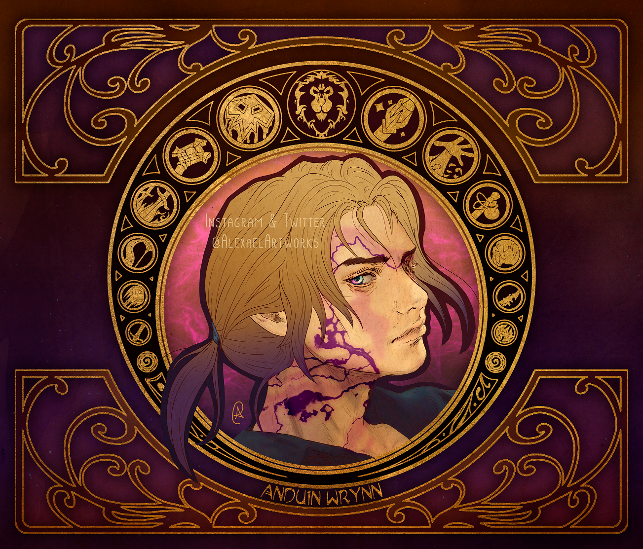 Anduin (Void) in Art Nouveau style