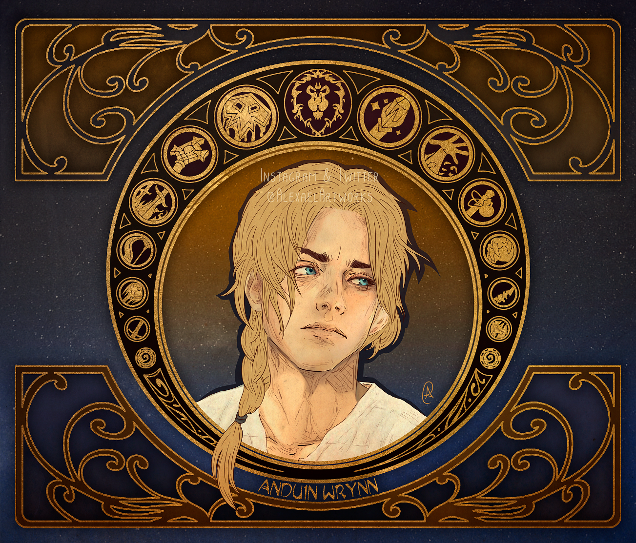 Anduin in Art Nouveau style