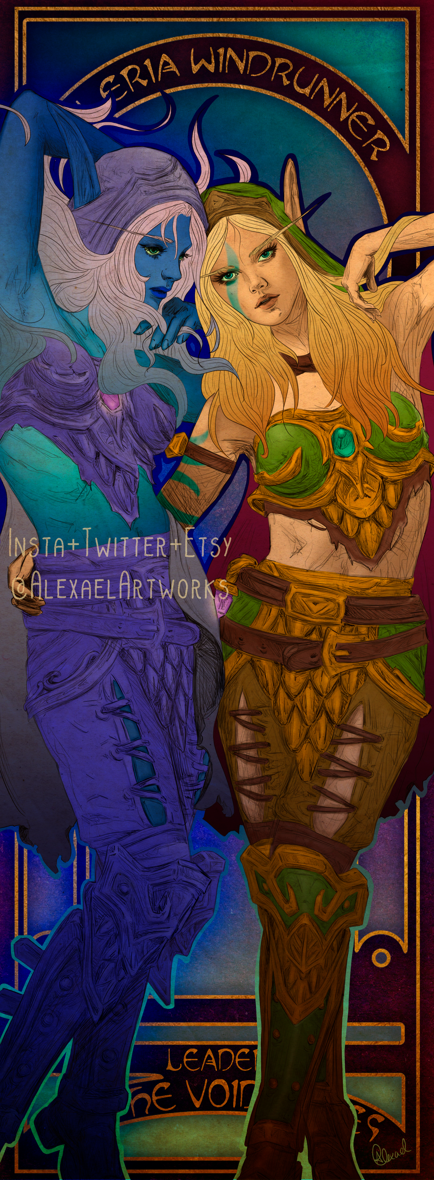 Alleria in Art Nouveau style