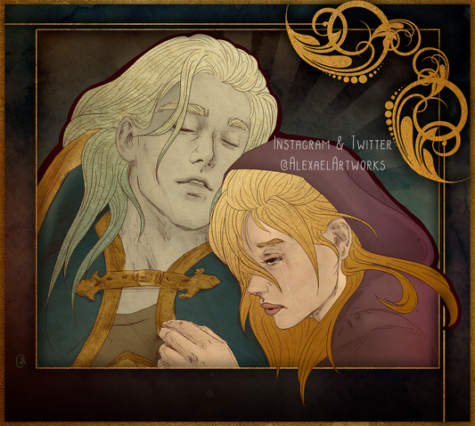 Arthas & Jaina in Art Nouveau style