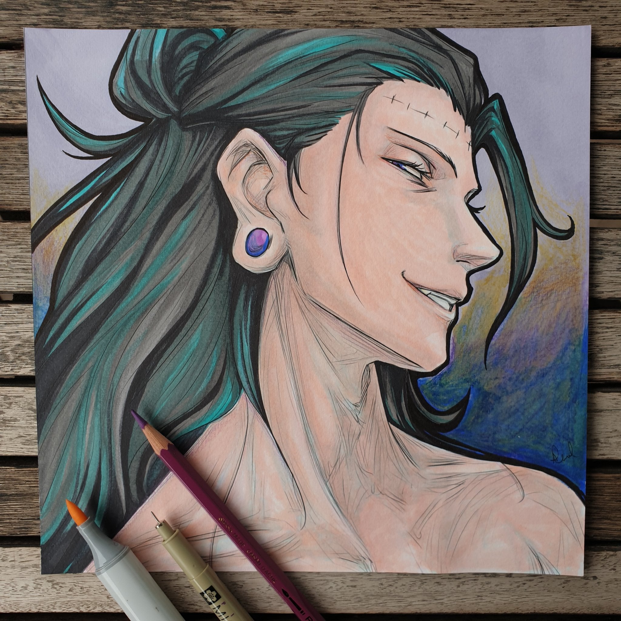 Geto (ink, colored pencils and markers) – Alexael Artworks